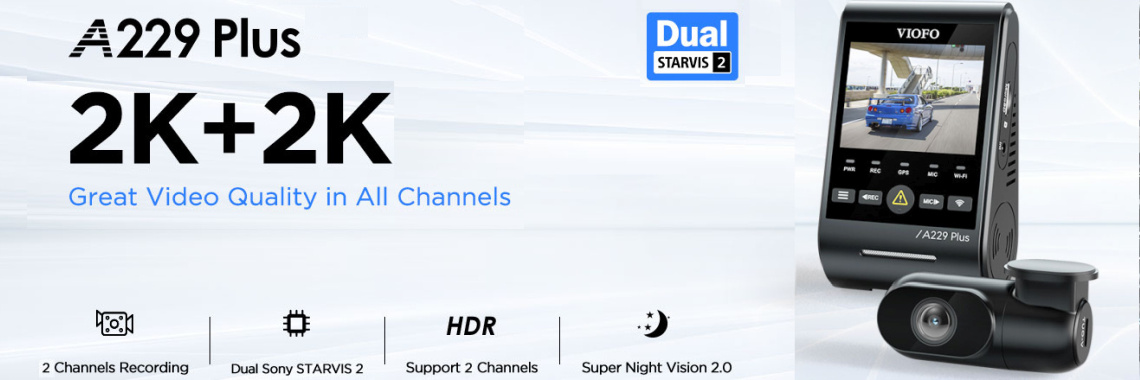 Cameră video auto Quad HD Viofo A229 Plus 2K